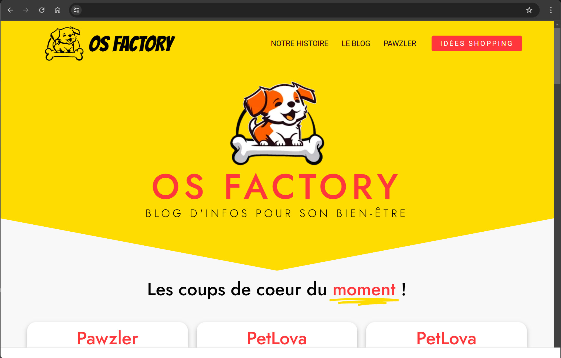 Réalisation du site Internet OS Factory par Ancre Rouge